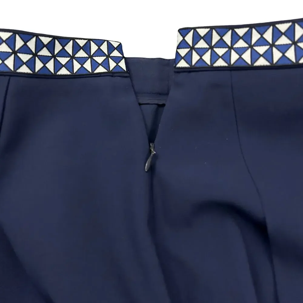 Tory Sport Tech Twill Tennis Skirt Navy Logo Tape Box Pleat Golf Mini Size 0 XS